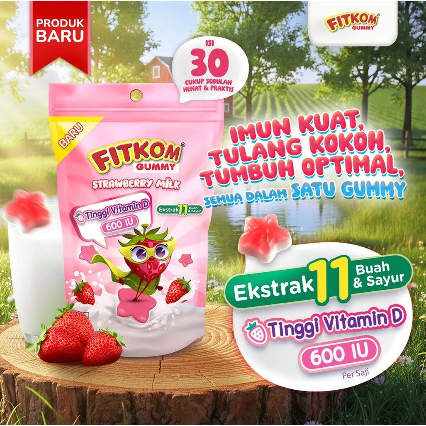 FITKOM GUMMY STRAWBERRY MILK POUCH