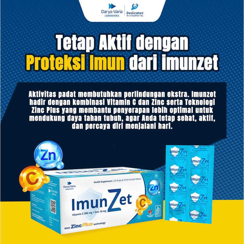 IMUNZET 100 KAPLET SALUT SELAPUT 25 STRIP 4 KAPLET