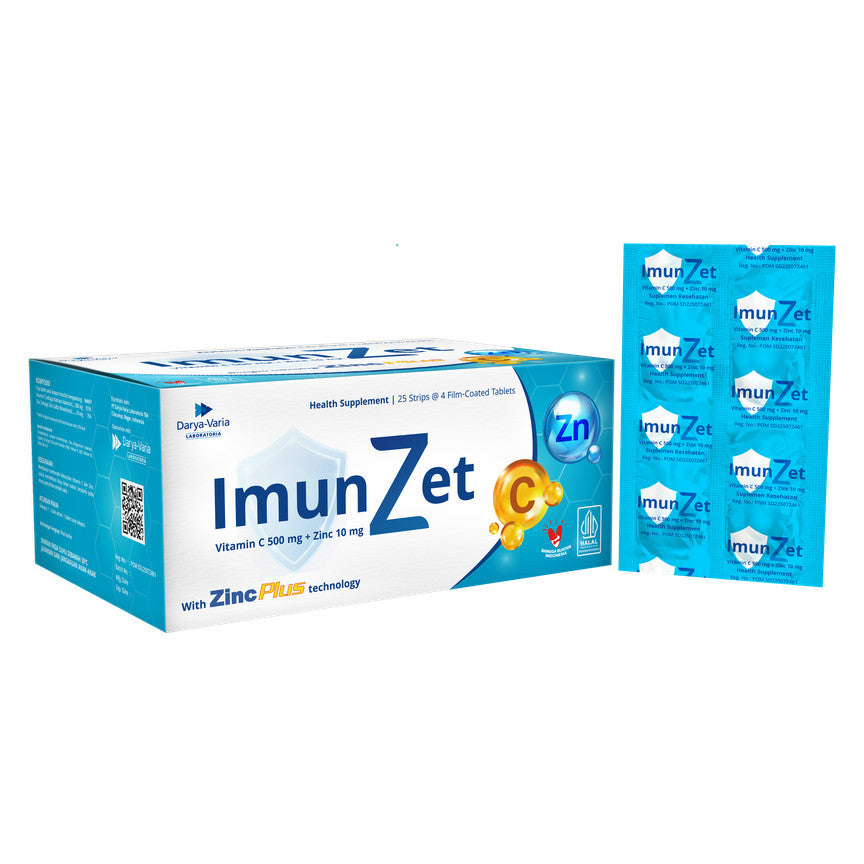 IMUNZET 100 KAPLET SALUT SELAPUT 25 STRIP 4 KAPLET