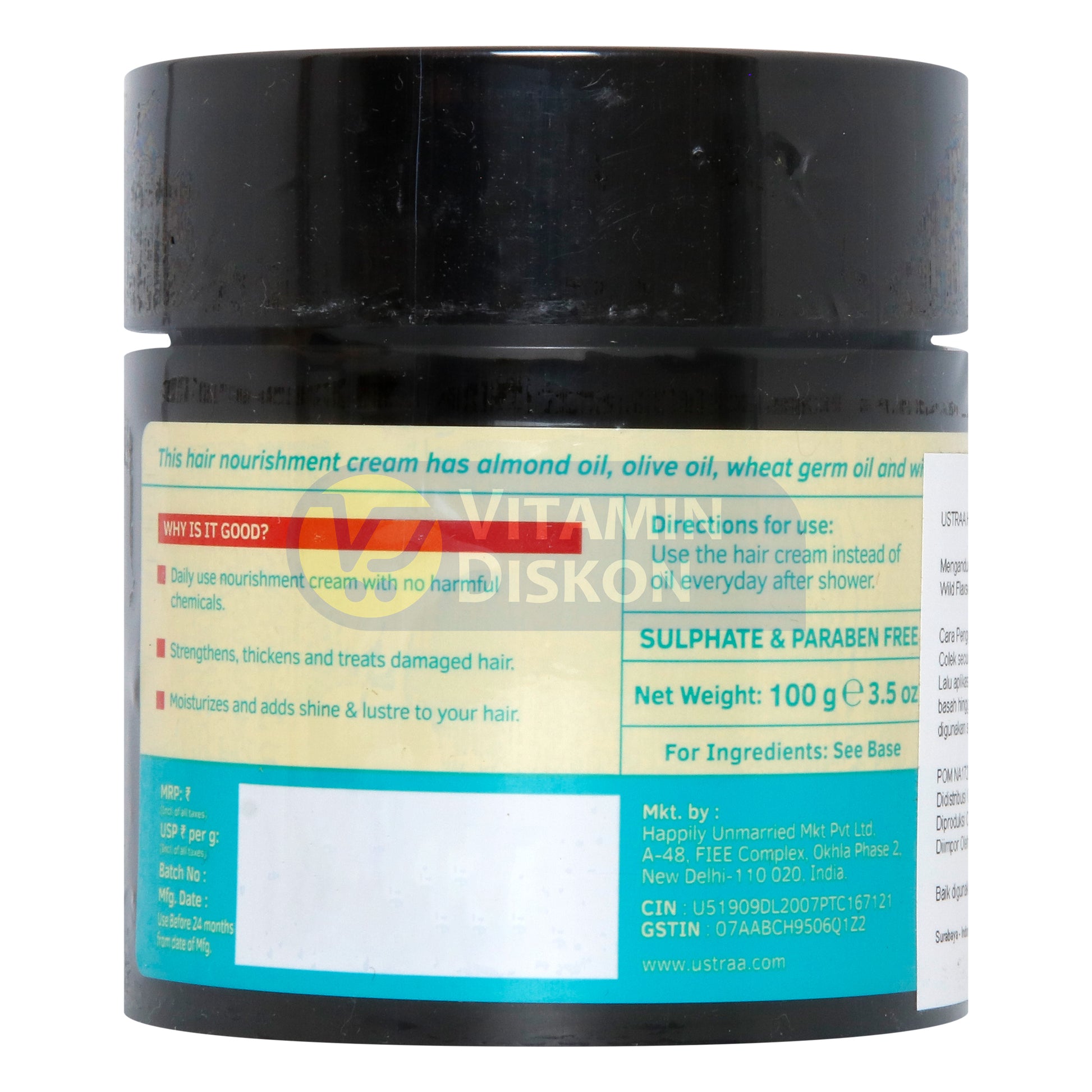 USTRAA HAIR CREAM (HAIR AND SCALP NOURISHMENT CREAM) - 100 GR