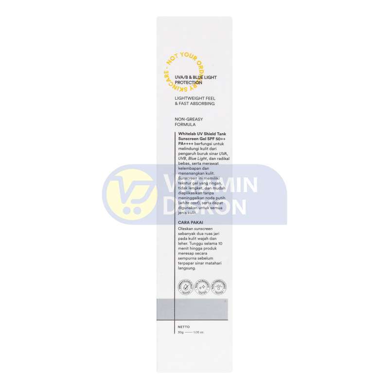 WHITELAB UV SHIELD TANK SUNSCREEN GEL SPF 50++ PA++++ 30GR