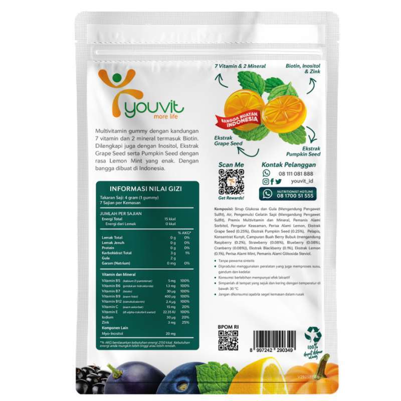 YOUVIT BIOTIN + GUMMY MEN 1 SACHET ISI 7 PCS