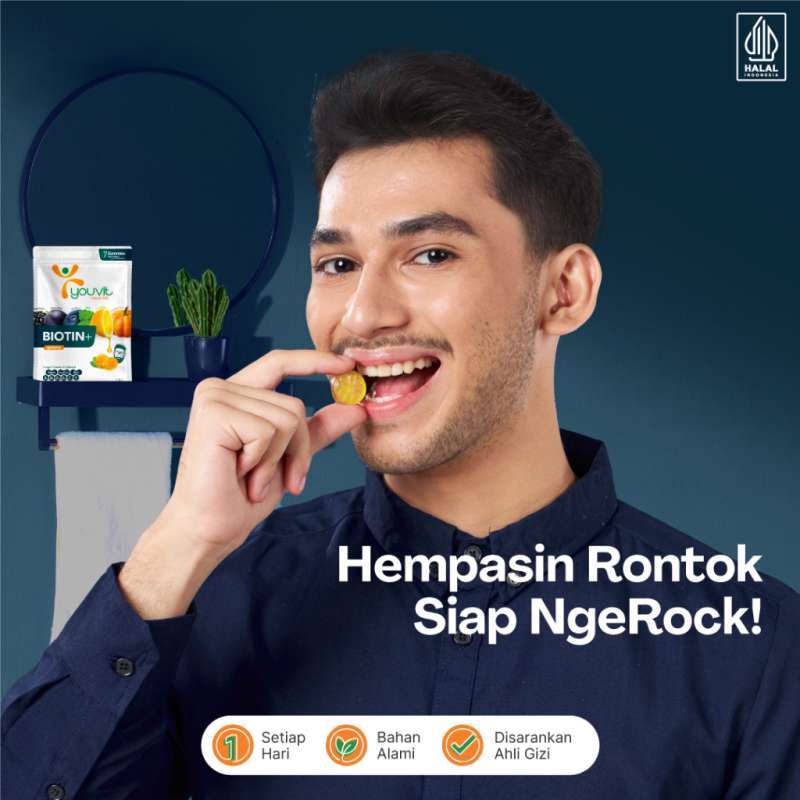 YOUVIT BIOTIN + GUMMY MEN 1 SACHET ISI 7 PCS