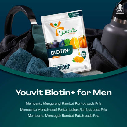YOUVIT BIOTIN + GUMMY MEN 1 SACHET ISI 7 PCS