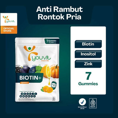 YOUVIT BIOTIN + GUMMY MEN 1 SACHET ISI 7 PCS